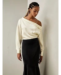 Lilysilk Women's Silk Chic One-Shoulder Top