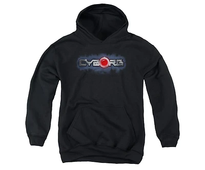 Justice League Boys of America Youth Cyborg Title Pull Over Hoodie / Hooded Sweatshirt
