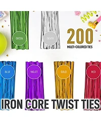 200 Pack Pastries and Candy Treat Cellophane Bags with Ties (6''x9'')