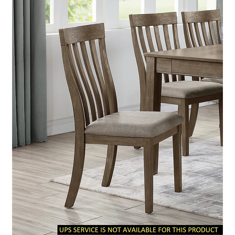 Wire Brushed Brown Side Chairs Set