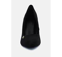 Cyber-girl Womens Rhinestone Block Heeled Pumps