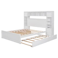 Streamdale Wooden Queen Bed with Cabinetry and Outlets