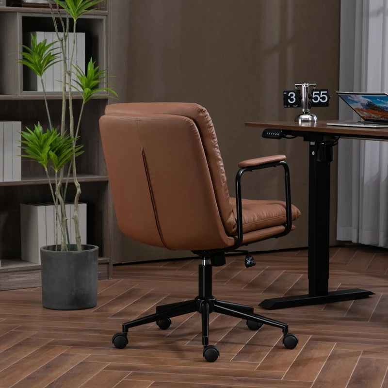 Streamdale Ergonomic Pu Leather Office Chair with Reclining Back
