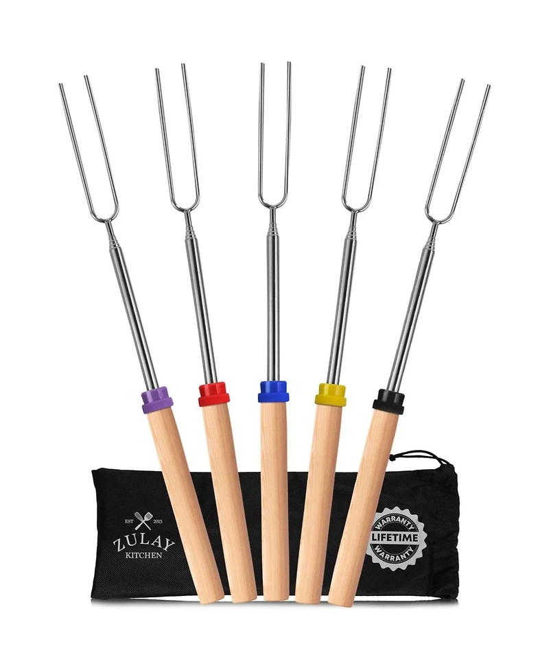 Zulay Kitchen Long Marshmallow Roasting Sticks Extendable Design