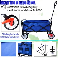 Streamdale Folding Wagon Garden Shopping Beach Cart (Blue)
