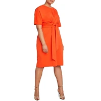 Eloquii Women's Plus Cross Front Flutter Sleeve Dress
