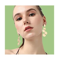 Sohi Women's Blue Dented Drop Earrings