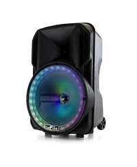 beFree Sound 12 Inch Bluetooth Rechargeable Portable Pa Party Speaker with Reactive Led Lights