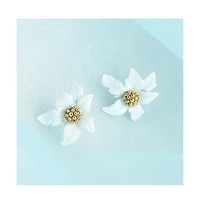 Sohi Women's Green Wild Flower Stud Earrings