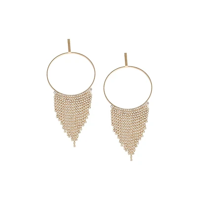 Sohi Women's Silver Bling Drop Earrings