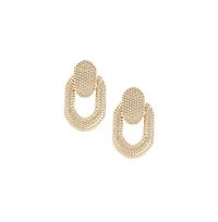 Sohi Women's White Dented Drop Earrings