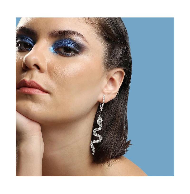 Sohi Women's Snake Bling Drop Earrings