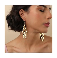 Sohi Women's Silver Foliage Drop Earrings