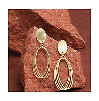 Sohi Women's Gold Metallic Drop Earrings
