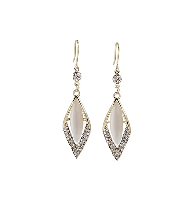 Sohi Women's Black Rhombus Drop Earrings