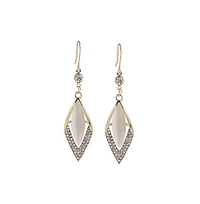 Sohi Women's Black Rhombus Drop Earrings