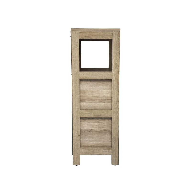 Merrick Lane Delilah 2 Drawer Bathroom Storage Cabinet Organizer With Open Display Shelf