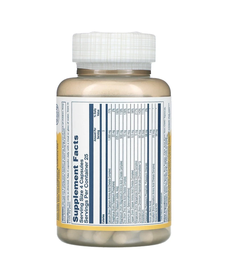 Solaray Mega Multi Mineral Iron Free - 100 Capsules