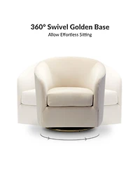 Swivel Accent Chair with Gold Metal Base for Living Room Nursery