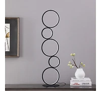 Streamdale 38.5" In Else Nordic 5-Ring Shaped Matte Black Led Metal Table Lamp
