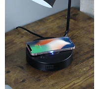 Streamdale Vadim Black Student Desk Lamp with Usb Port (15.25")