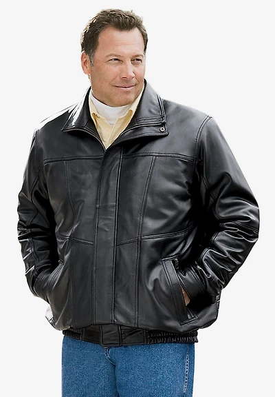 KingSize Big & Tall Leather Bomber Jacket