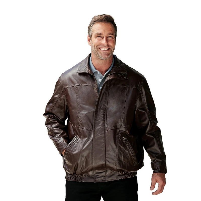 KingSize Big & Tall Leather Bomber Jacket