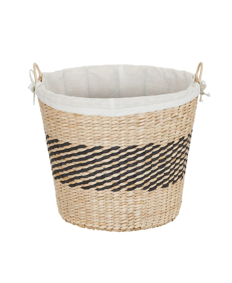 Household Essentials Woven Basket, Decorative Basket with Handles and Cotton Liner