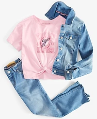 Tommy Hilfiger Big Girls Mid-Rise Flare-Leg Jeans