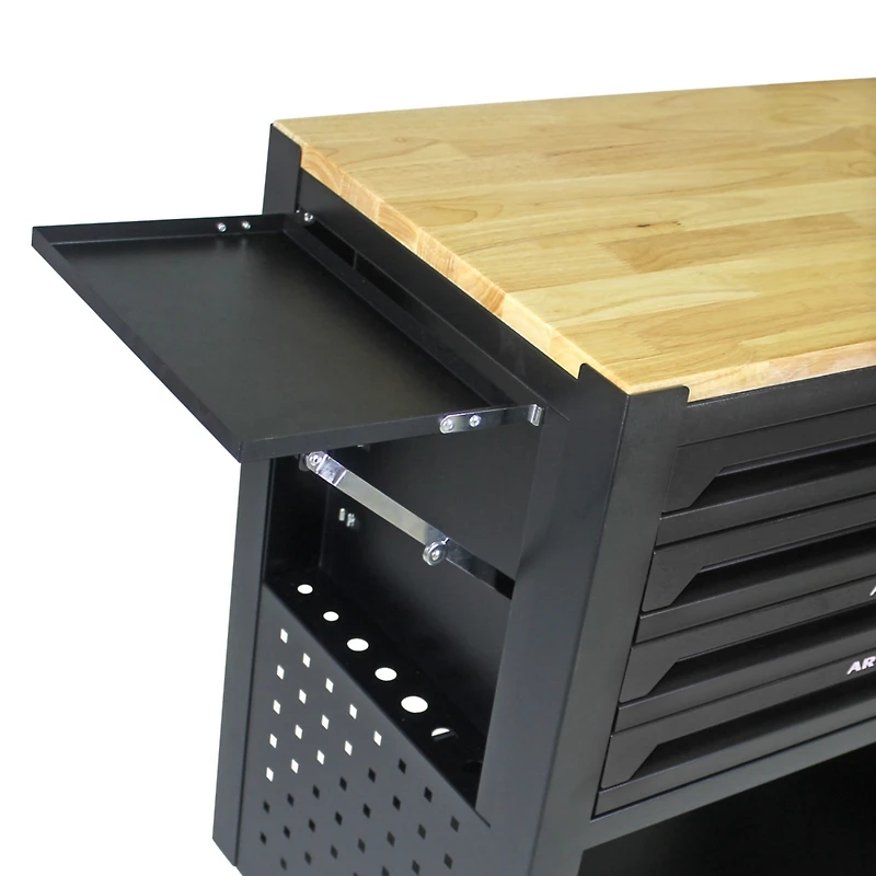 Streamdale Furniture 4 Drawers Multifunctional Tool Cart With Wheels And Wooden Top