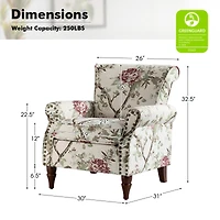 Avelina Wooden Armchair with Nailhead Trim