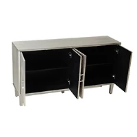 Streamdale 4-Door Storage Cabinet with Pine Legs, Champagne