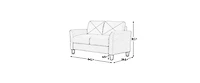 Streamdale Fashionable Living Room Sofa With Double Seats, Black Fabric