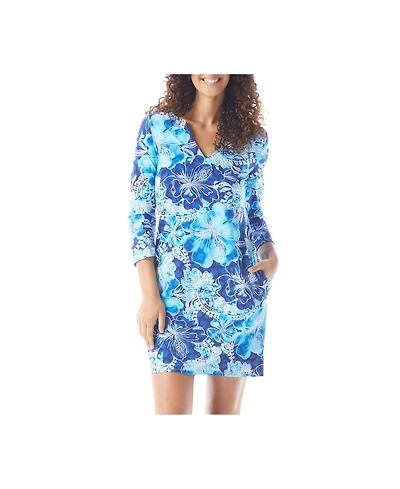 Beach House Style Quinn Split Neck Tunic Dress