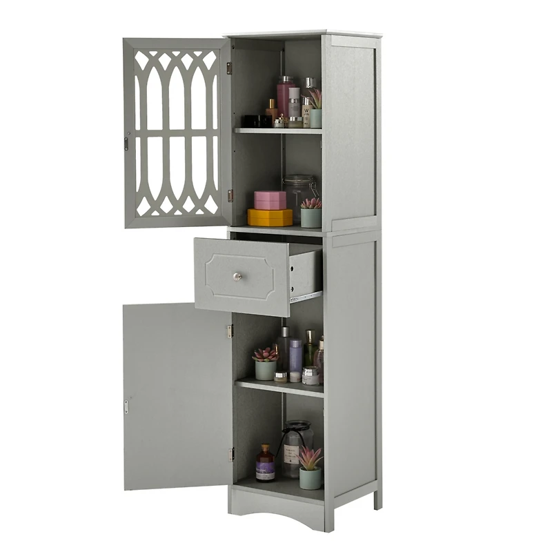 Streamdale Grey Tall Bathroom Storage Cabinet
