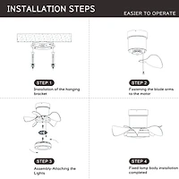 Streamdale 21" Ceiling Fan with Remote Control & Light