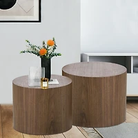 Streamdale Furniture Mdf With Ash/Oak/Walnut Veneer Side Table/Coffee Table/End Table/Ottoman(Walnut)