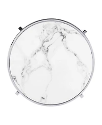 Sintered Stone Top End Table: Modern Chrome Design