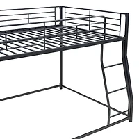 Simplie Fun Metal Floor Bunk Bed, Full Xl Over Queen