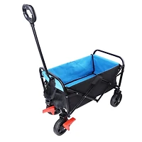 Streamdale Mini Folding Wagon Garden Shopping Beach Cart (Black+Blue+Brake)