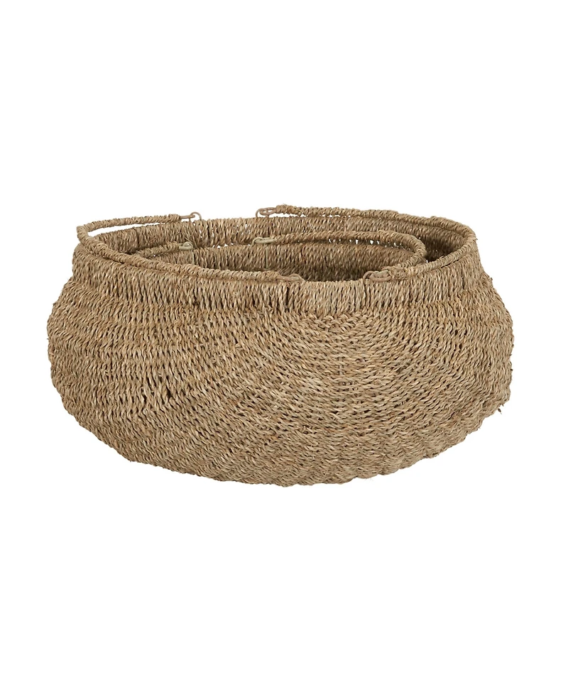 Household Essentials Seagrass Baskets Set of 2 with Handles