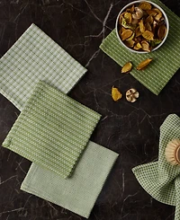 Design Imports Everyday Kitchen Collection Assorted Dishcloth Set, 12x12", Antique Green, 5 Count