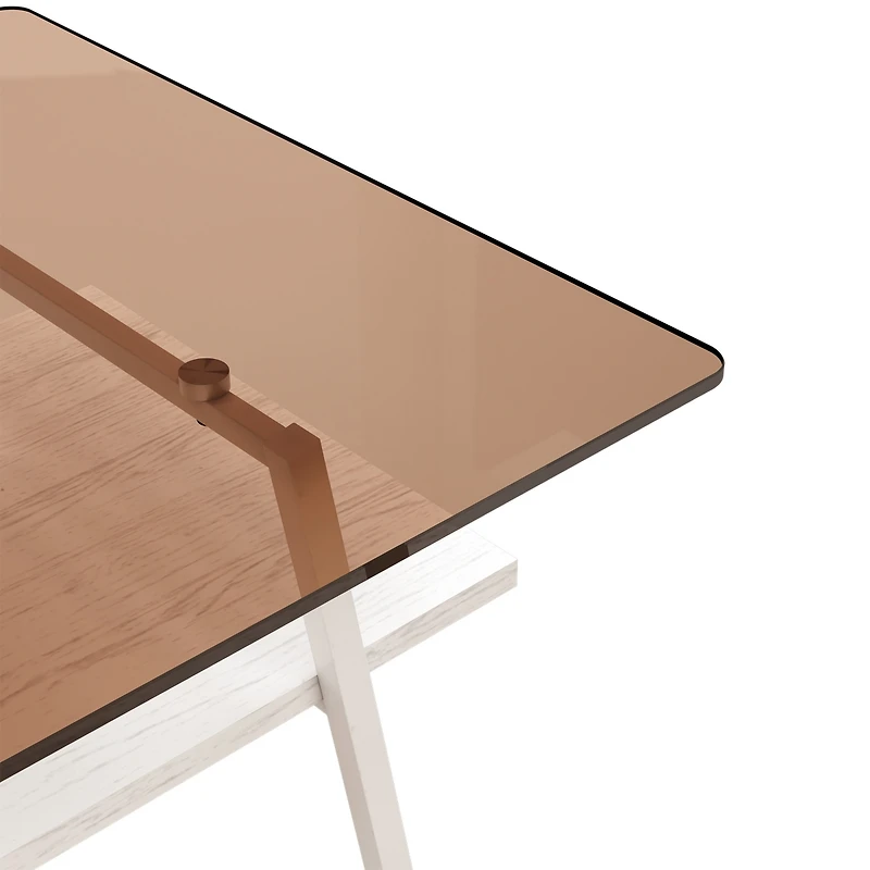 Streamdale Modern Brown Glass Coffee Table