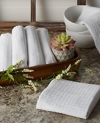 Design Imports Cotton Kitchen Collection Dishtowel Set, 18x26", White, 6 Piece