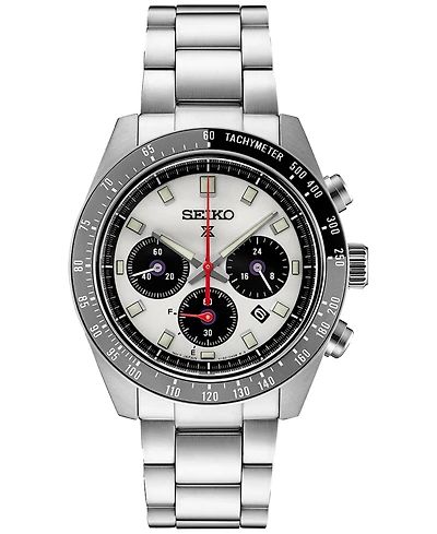 Seiko Men's Chronograph Solar Prospex Speedtimer Stainless Steel Bracelet Watch 41mm