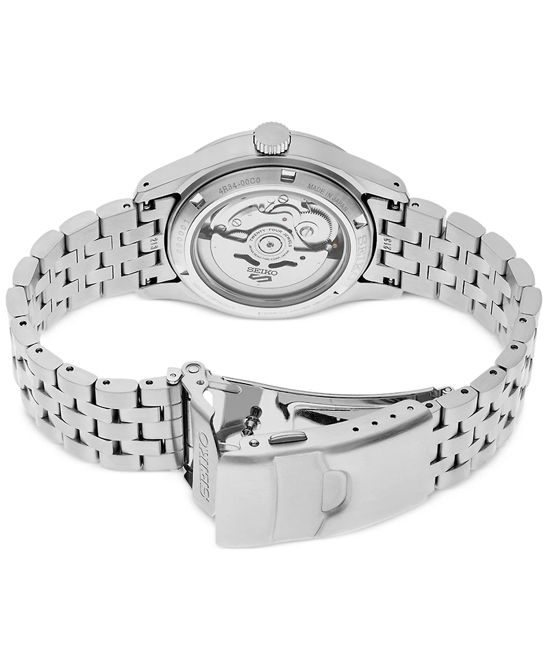 Seiko Men's Automatic 5 Sports Gmt Stainless Steel Bracelet Watch 39mm