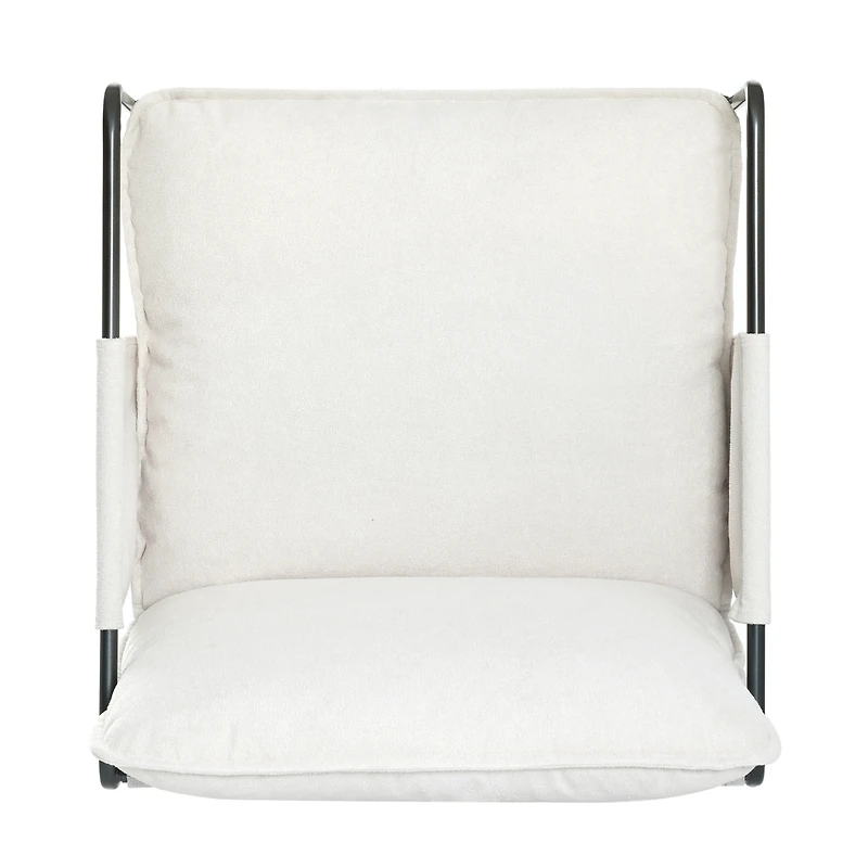 Streamdale Furniture White Upholstered Hanging Armchair with Arm Pocket