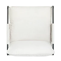 Streamdale Furniture White Upholstered Hanging Armchair with Arm Pocket