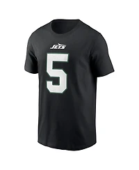 Nike Men's Garrett Wilson Black New York Jets Name Number T-Shirt