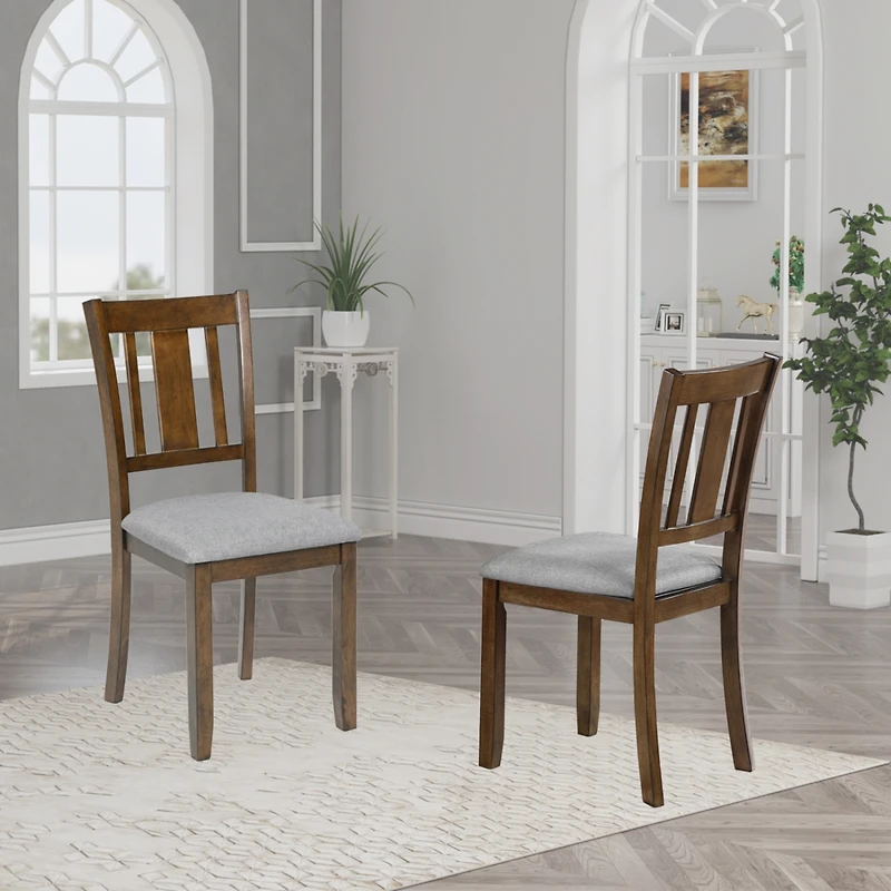 Streamdale Furniture Dining Chairs Set For 4, Kitchen Chair With Padded Seat, Side Chair For Dining Room, Walnut